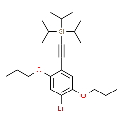 ChemSpider 2D Image | [(4-Bromo-2,5-dipropoxyphenyl)ethynyl](triisopropyl)silane | C23H37BrO2Si