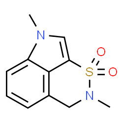 ChemSpider 2D Image | 2,7-Dimethyl-3,7-dihydro-2H-[1,2]thiazino[6,5,4-cd]indole 1,1-dioxide | C11H12N2O2S