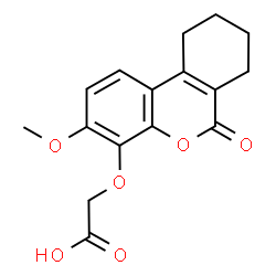 ChemSpider 2D Image | [(3-Methoxy-6-oxo-7,8,9,10-tetrahydro-6H-benzo[c]chromen-4-yl)oxy]acetic acid | C16H16O6