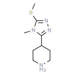 ChemSpider 2D Image | 4-[4-Methyl-5-(methylsulfanyl)-4H-1,2,4-triazol-3-yl]piperidinium | C9H17N4S