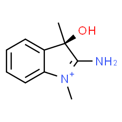 ChemSpider 2D Image | (3R)-2-Amino-3-hydroxy-1,3-dimethyl-3H-indolium | C10H13N2O