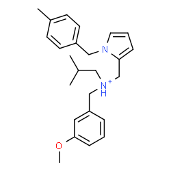 ChemSpider 2D Image | N-(3-Methoxybenzyl)-2-methyl-N-{[1-(4-methylbenzyl)-1H-pyrrol-2-yl]methyl}-1-propanaminium | C25H33N2O