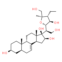 ChemSpider 2D Image | (3beta,5alpha,9beta,16beta,17alpha,22S,23R,25R)-21,23-Dihydroxy-22,25-epoxystigmast-7-ene-3,16,17,26-tetrol | C29H48O7