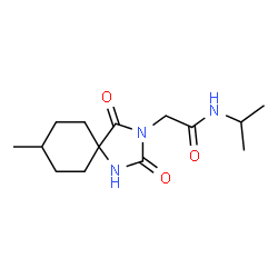 ChemSpider 2D Image | N-Isopropyl-2-(8-methyl-2,4-dioxo-1,3-diazaspiro[4.5]dec-3-yl)acetamide | C14H23N3O3