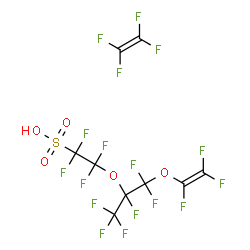 ChemSpider 2D Image | 1,1,2,2-Tetrafluoro-2-({1,1,1,2,3,3-hexafluoro-3-[(trifluorovinyl)oxy]-2-propanyl}oxy)ethanesulfonic acid - tetrafluoroethene (1:1) | C9HF17O5S
