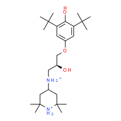 ChemSpider 2D Image | 4-({(2S)-2-Hydroxy-3-[4-hydroxy-3,5-bis(2-methyl-2-propanyl)phenoxy]propyl}ammonio)-2,2,6,6-tetramethylpiperidinium | C26H48N2O3