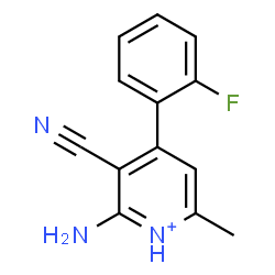 ChemSpider 2D Image | 2-Amino-3-cyano-4-(2-fluorophenyl)-6-methylpyridinium | C13H11FN3