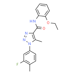 ChemSpider 2D Image | N-(2-Ethoxyphenyl)-1-(3-fluoro-4-methylphenyl)-5-methyl-1H-1,2,3-triazole-4-carboxamide | C19H19FN4O2