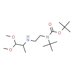ChemSpider 2D Image | 2-Methyl-2-propanyl {2-[(1,1-dimethoxy-2-propanyl)amino]ethyl}(2-methyl-2-propanyl)carbamate | C16H34N2O4
