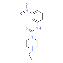 ChemSpider 2D Image | 1-Ethyl-4-[(3-nitrophenyl)carbamoyl]piperazin-1-ium | C13H19N4O3