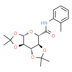 ChemSpider 2D Image | (3aS,5S,5aS,8aS,8bR)-2,2,7,7-Tetramethyl-N-(2-methylphenyl)tetrahydro-3aH-bis[1,3]dioxolo[4,5-b:4',5'-d]pyran-5-carboxamide | C19H25NO6