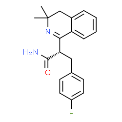 ChemSpider 2D Image | (2S)-2-(3,3-Dimethyl-3,4-dihydro-1-isoquinolinyl)-3-(4-fluorophenyl)propanamide | C20H21FN2O
