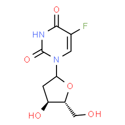 ChemSpider 2D Image | 1-(2-Deoxy-D-erythro-pentofuranosyl)-5-fluoro-2,4(1H,3H)-pyrimidinedione | C9H11FN2O5
