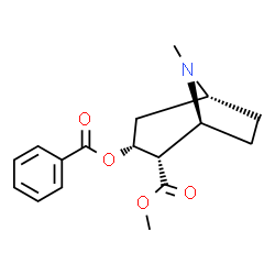 ChemSpider 2D Image | Methyl (1S,2S,3R,5R)-3-(benzoyloxy)-8-methyl-8-azabicyclo[3.2.1]octane-2-carboxylate | C17H21NO4