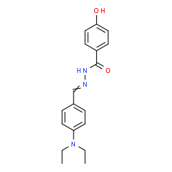 ChemSpider 2D Image | N'-[4-(Diethylamino)benzylidene]-4-hydroxybenzohydrazide | C18H21N3O2