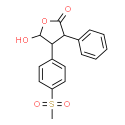 ChemSpider 2D Image | 5-Hydroxy-4-[4-(methylsulfonyl)phenyl]-3-phenyldihydro-2(3H)-furanone | C17H16O5S