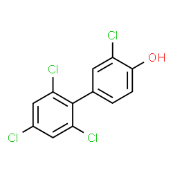 ChemSpider 2D Image | 2',3,4',6'-Tetrachloro-4-biphenylol | C12H6Cl4O