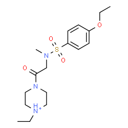ChemSpider 2D Image | 4-{N-[(4-Ethoxyphenyl)sulfonyl]-N-methylglycyl}-1-ethylpiperazin-1-ium | C17H28N3O4S
