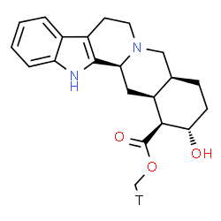ChemSpider 2D Image | (~3~H_1_)Methyl (16beta,17alpha,20alpha)-17-hydroxyyohimban-16-carboxylate | C21H25TN2O3