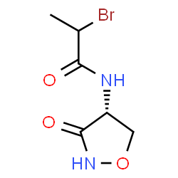 ChemSpider 2D Image | 2-Bromo-N-[(4R)-3-oxo-1,2-oxazolidin-4-yl]propanamide | C6H9BrN2O3