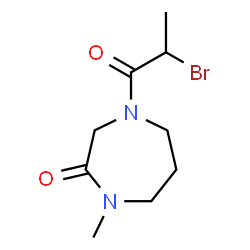 ChemSpider 2D Image | 4-(2-Bromopropanoyl)-1-methyl-1,4-diazepan-2-one | C9H15BrN2O2