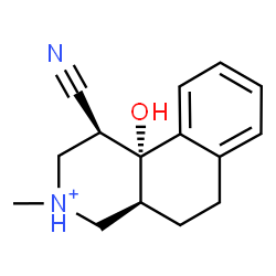 ChemSpider 2D Image | (1S,4aS,10bR)-1-Cyano-10b-hydroxy-3-methyl-1,2,3,4,4a,5,6,10b-octahydrobenzo[f]isoquinolinium | C15H19N2O