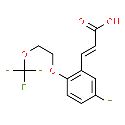 ChemSpider 2D Image | (2E)-3-{5-Fluoro-2-[2-(trifluoromethoxy)ethoxy]phenyl}acrylic acid | C12H10F4O4