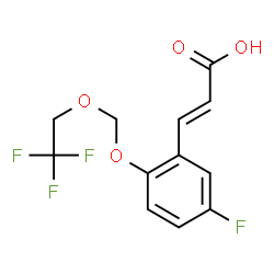 ChemSpider 2D Image | (2E)-3-{5-Fluoro-2-[(2,2,2-trifluoroethoxy)methoxy]phenyl}acrylic acid | C12H10F4O4