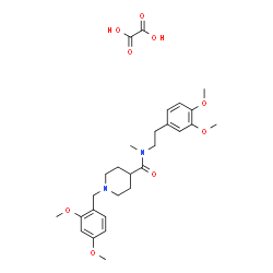 ChemSpider 2D Image | 1-(2,4-Dimethoxybenzyl)-N-[2-(3,4-dimethoxyphenyl)ethyl]-N-methyl-4-piperidinecarboxamide ethanedioate (1:1) | C28H38N2O9