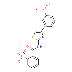 ChemSpider 2D Image | 2-(Methylsulfonyl)-N-[4-(3-nitrophenyl)-1,3-thiazol-2-yl]benzamide | C17H13N3O5S2