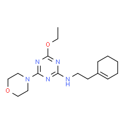 ChemSpider 2D Image | N-[2-(1-Cyclohexen-1-yl)ethyl]-4-ethoxy-6-(4-morpholinyl)-1,3,5-triazin-2-amine | C17H27N5O2