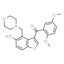 ChemSpider 2D Image | (2,5-Dimethoxy-phenyl)-(5-hydroxy-4-morpholin-4-ylmethyl-benzofuran-3-yl)-methanone | C22H23NO6