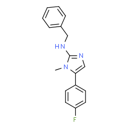 ChemSpider 2D Image | N-Benzyl-5-(4-fluorophenyl)-1-methyl-1H-imidazol-2-amine | C17H16FN3
