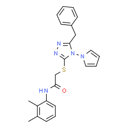 ChemSpider 2D Image | 2-{[5-Benzyl-4-(1H-pyrrol-1-yl)-4H-1,2,4-triazol-3-yl]sulfanyl}-N-(2,3-dimethylphenyl)acetamide | C23H23N5OS