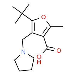 ChemSpider 2D Image | 5-tert-Butyl-2-methyl-4-(pyrrolidin-1-ylmethyl)-3-furoic acid | C15H23NO3