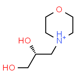 ChemSpider 2D Image | 4-[(2R)-2,3-Dihydroxypropyl]morpholin-4-ium | C7H16NO3