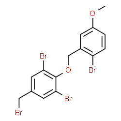 ChemSpider 2D Image | 1,3-Dibromo-2-[(2-bromo-5-methoxybenzyl)oxy]-5-(bromomethyl)benzene | C15H12Br4O2