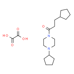 ChemSpider 2D Image | 3-Cyclopentyl-1-(4-cyclopentyl-1-piperazinyl)-1-propanone ethanedioate (1:1) | C19H32N2O5