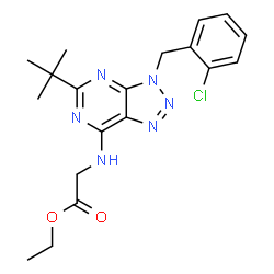 ChemSpider 2D Image | Ethyl N-[3-(2-chlorobenzyl)-5-(2-methyl-2-propanyl)-3H-[1,2,3]triazolo[4,5-d]pyrimidin-7-yl]glycinate | C19H23ClN6O2