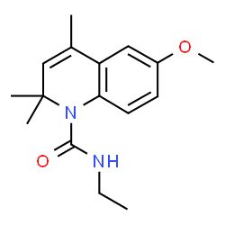 ChemSpider 2D Image | N-Ethyl-6-methoxy-2,2,4-trimethyl-1(2H)-quinolinecarboxamide | C16H22N2O2