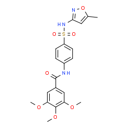ChemSpider 2D Image | 3,4,5-Trimethoxy-N-{4-[(5-methyl-1,2-oxazol-3-yl)sulfamoyl]phenyl}benzamide | C20H21N3O7S