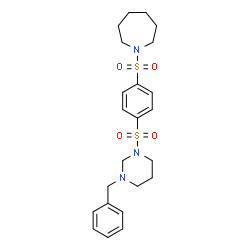 ChemSpider 2D Image | 1-[4-(3-Benzyl-tetrahydro-pyrimidine-1-sulfonyl)-benzenesulfonyl]-azepane | C23H31N3O4S2