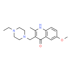 ChemSpider 2D Image | 3-[(4-Ethylpiperazin-1-yl)methyl]-6-methoxy-2-methylquinolin-4-ol | C18H25N3O2