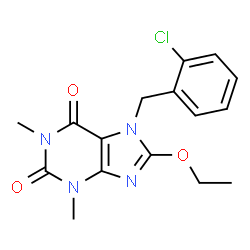 ChemSpider 2D Image | 7-(2-Chloro-benzyl)-8-ethoxy-1,3-dimethyl-3,7-dihydro-purine-2,6-dione | C16H17ClN4O3