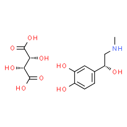 ChemSpider 2D Image | (−)-Epinephrine (+)-bitartrate salt | C13H19NO9