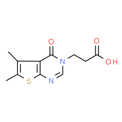 ChemSpider 2D Image | 3-{5,6-dimethyl-4-oxothieno[2,3-d]pyrimidin-3-yl}propanoic acid | C11H12N2O3S