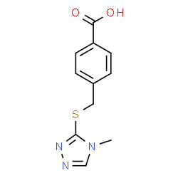 ChemSpider 2D Image | 4-{[(4-Methyl-4H-1,2,4-triazol-3-yl)sulfanyl]methyl}benzoic acid | C11H11N3O2S