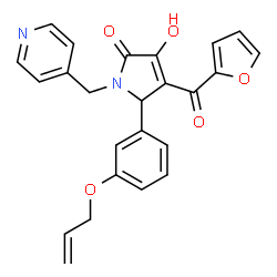 ChemSpider 2D Image | 5-[3-(Allyloxy)phenyl]-4-(2-furoyl)-3-hydroxy-1-(4-pyridinylmethyl)-1,5-dihydro-2H-pyrrol-2-one | C24H20N2O5