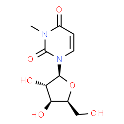 ChemSpider 2D Image | 3-Methyl-1-(beta-L-xylofuranosyl)-2,4(1H,3H)-pyrimidinedione | C10H14N2O6