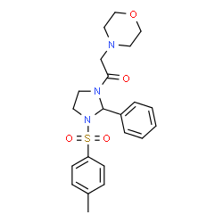 ChemSpider 2D Image | 2-Morpholin-4-yl-1-[2-phenyl-3-(toluene-4-sulfonyl)-imidazolidin-1-yl]-ethanone | C22H27N3O4S